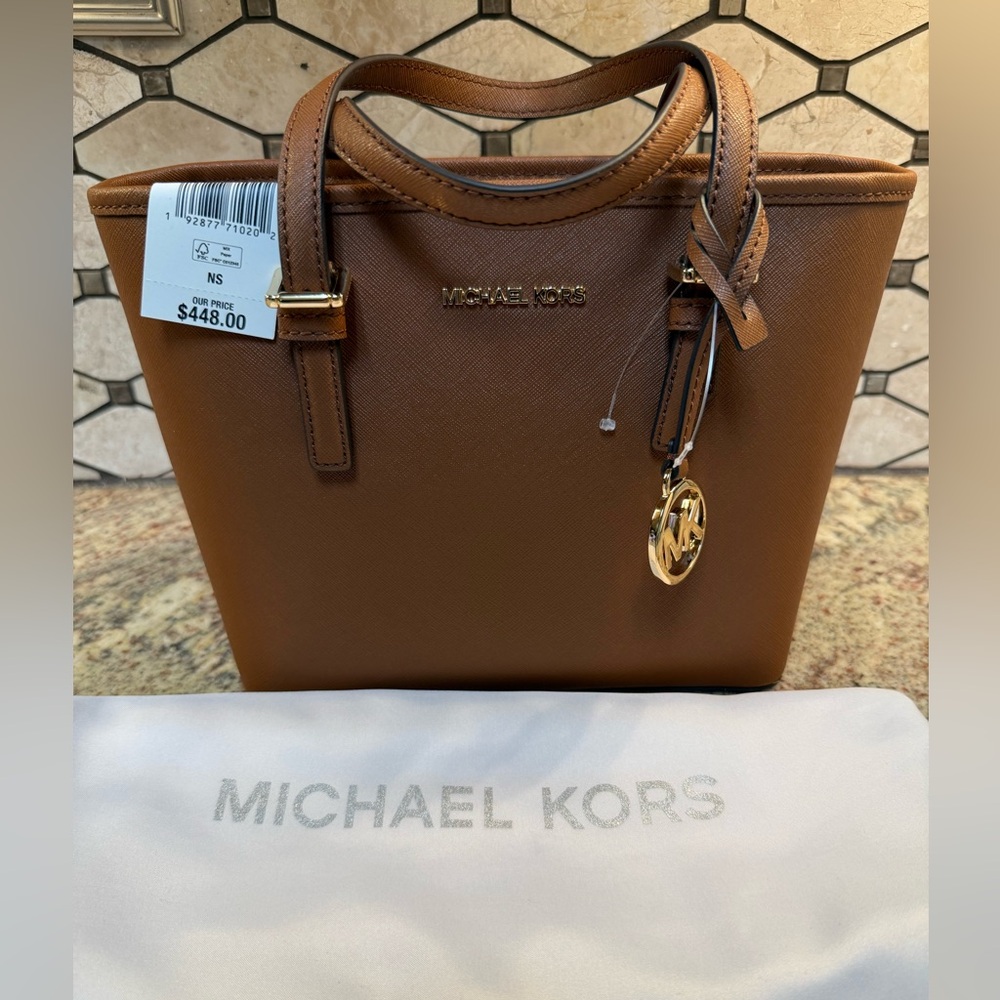 NWT: Michael Kors Tan Leather Crossbody Satchel